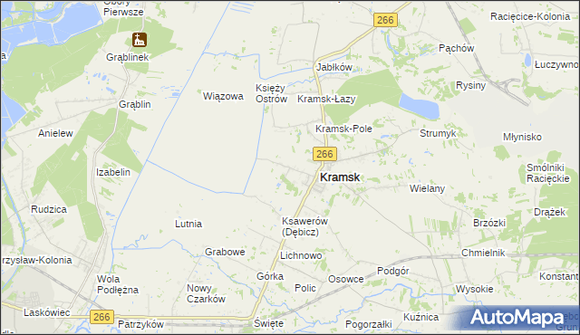 mapa Dębicz gmina Kramsk, Dębicz gmina Kramsk na mapie Targeo