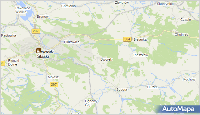 mapa Dworek gmina Lwówek Śląski, Dworek gmina Lwówek Śląski na mapie Targeo