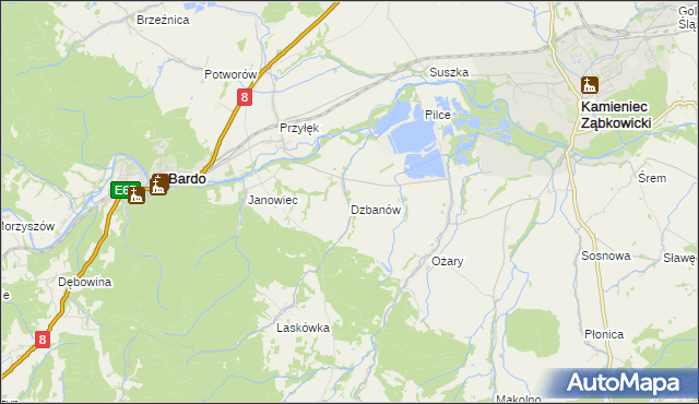 mapa Dzbanów, Dzbanów na mapie Targeo