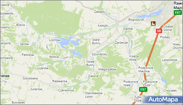 mapa Dziurdzioły, Dziurdzioły na mapie Targeo