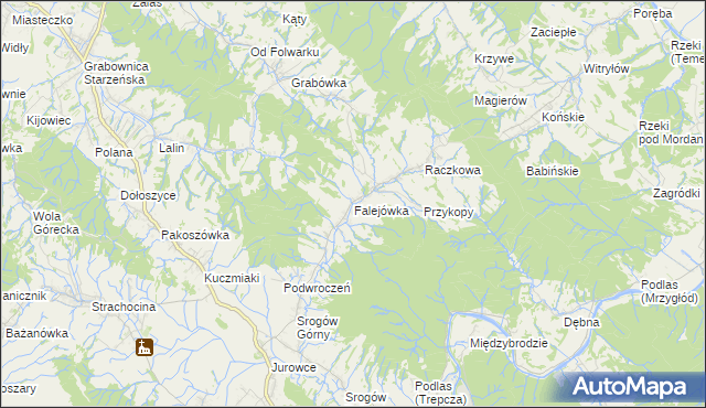 mapa Falejówka, Falejówka na mapie Targeo