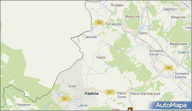 mapa Gajów, Gajów na mapie Targeo