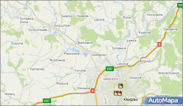 mapa Gołogłowy, Gołogłowy na mapie Targeo