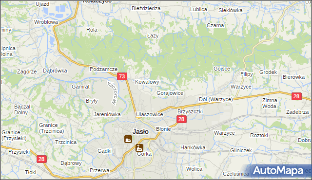 mapa Gorajowice, Gorajowice na mapie Targeo