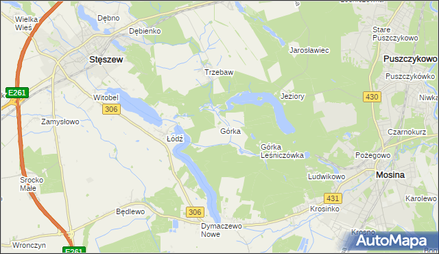 mapa Górka gmina Stęszew, Górka gmina Stęszew na mapie Targeo