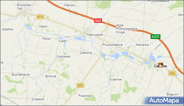 mapa Góry gmina Markuszów, Góry gmina Markuszów na mapie Targeo