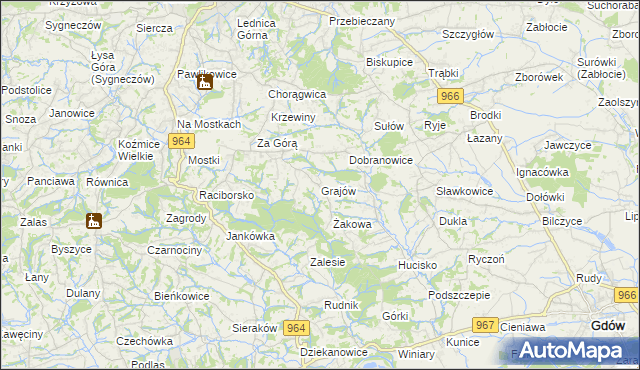 mapa Grajów, Grajów na mapie Targeo