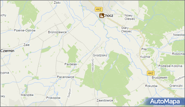 mapa Grodzisko gmina Pleszew, Grodzisko gmina Pleszew na mapie Targeo