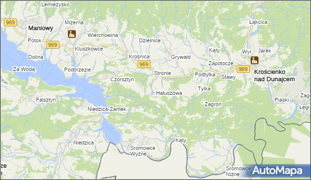 mapa Hałuszowa, Hałuszowa na mapie Targeo