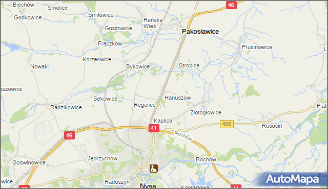 mapa Hanuszów, Hanuszów na mapie Targeo