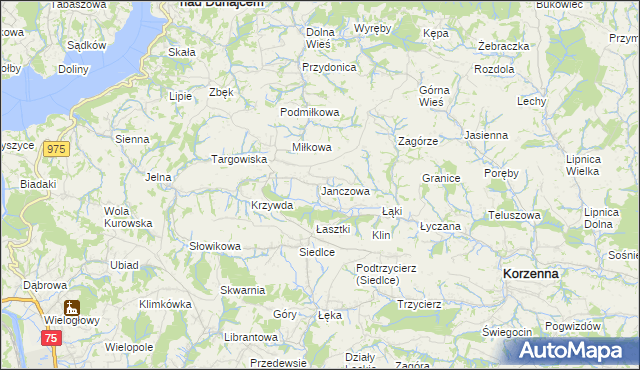mapa Janczowa, Janczowa na mapie Targeo