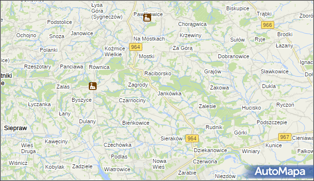 mapa Jankówka gmina Wieliczka, Jankówka gmina Wieliczka na mapie Targeo