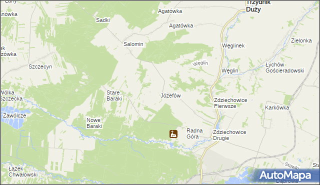 mapa Józefów gmina Zaklików, Józefów gmina Zaklików na mapie Targeo