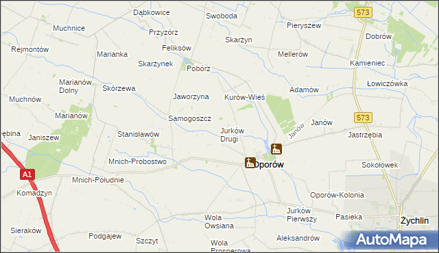 mapa Jurków Drugi, Jurków Drugi na mapie Targeo