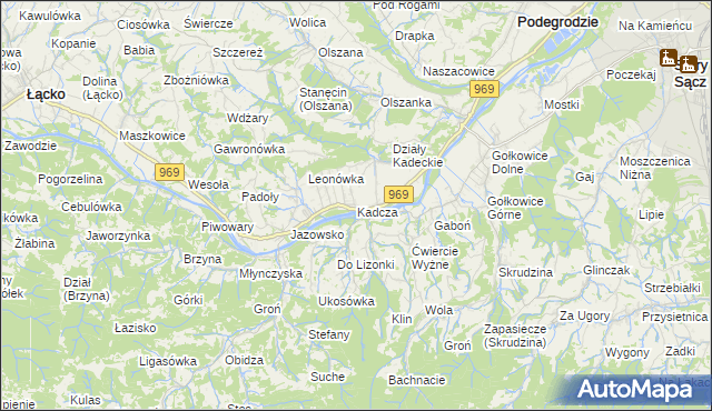 mapa Kadcza, Kadcza na mapie Targeo