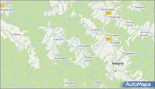 mapa Kielczawa, Kielczawa na mapie Targeo