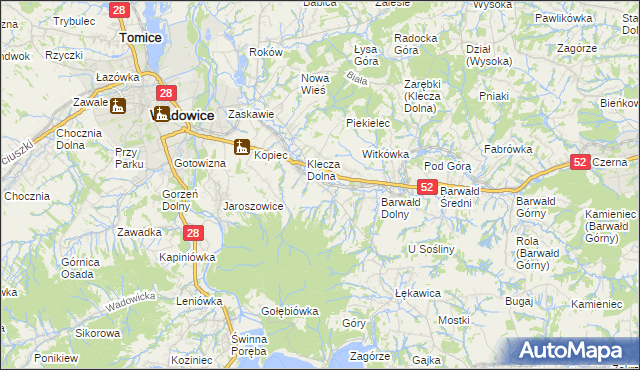 mapa Klecza Górna, Klecza Górna na mapie Targeo