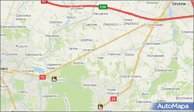 mapa Klęk, Klęk na mapie Targeo