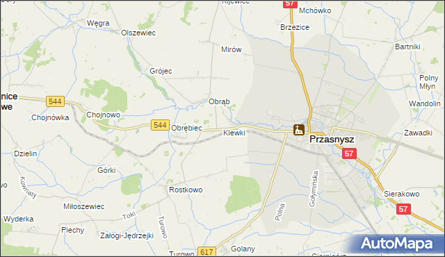 mapa Klewki gmina Przasnysz, Klewki gmina Przasnysz na mapie Targeo