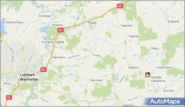 mapa Knipy, Knipy na mapie Targeo