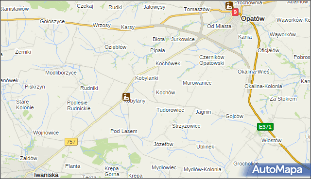 mapa Kochów gmina Opatów, Kochów gmina Opatów na mapie Targeo