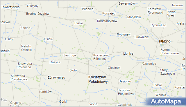 mapa Kocierzew Północny, Kocierzew Północny na mapie Targeo