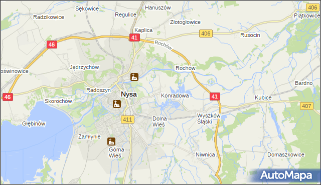 mapa Konradowa, Konradowa na mapie Targeo