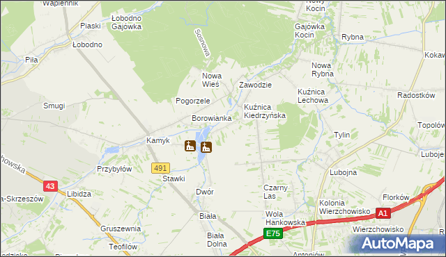 mapa Kopiec gmina Kłobuck, Kopiec gmina Kłobuck na mapie Targeo