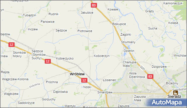 mapa Kościerzyn, Kościerzyn na mapie Targeo