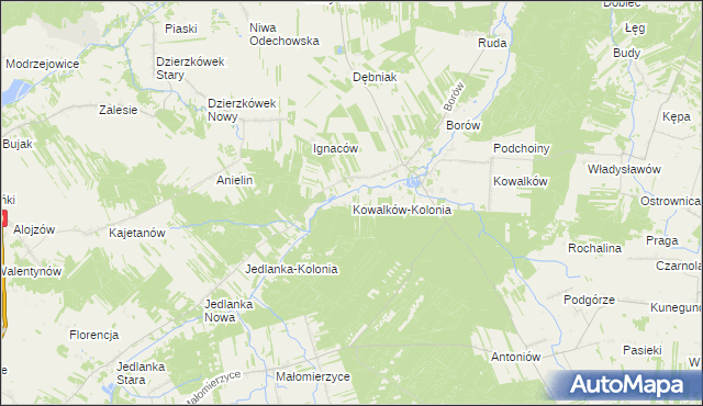 mapa Kowalków-Kolonia, Kowalków-Kolonia na mapie Targeo