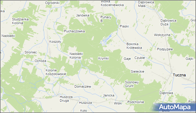 mapa Krymki gmina Łomazy, Krymki gmina Łomazy na mapie Targeo