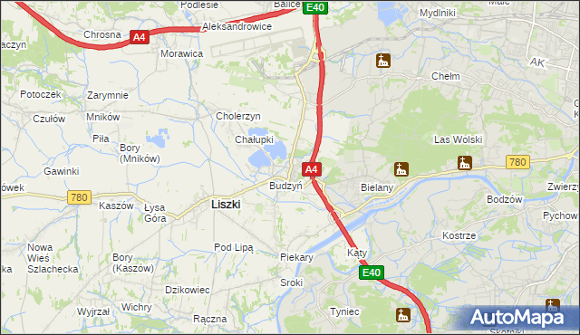 mapa Kryspinów, Kryspinów na mapie Targeo