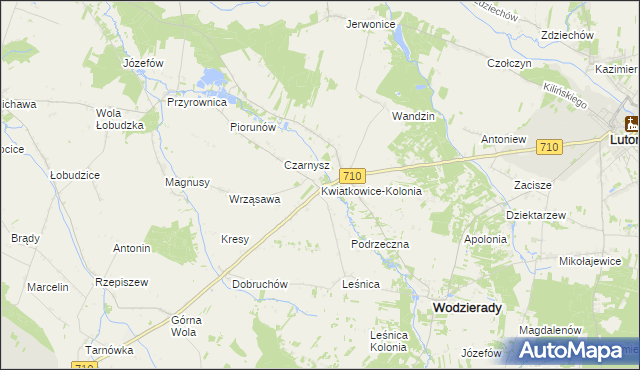 mapa Kwiatkowice-Kolonia, Kwiatkowice-Kolonia na mapie Targeo