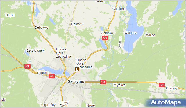 mapa Lemany gmina Szczytno, Lemany gmina Szczytno na mapie Targeo