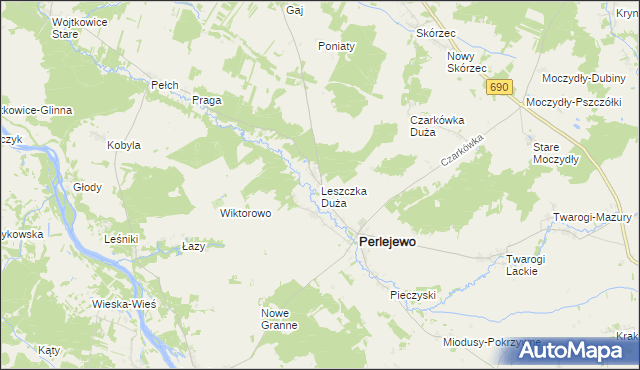 mapa Leszczka Duża, Leszczka Duża na mapie Targeo