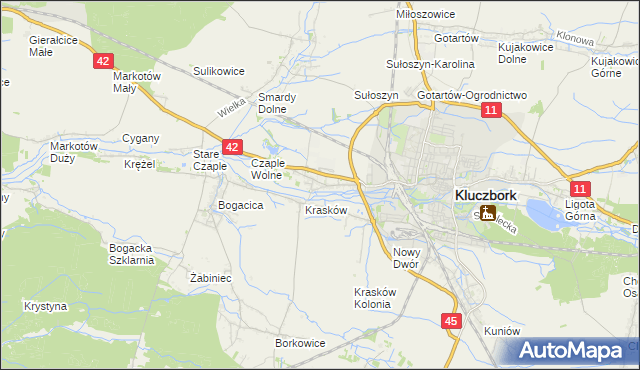 mapa Ligota Dolna gmina Kluczbork, Ligota Dolna gmina Kluczbork na mapie Targeo