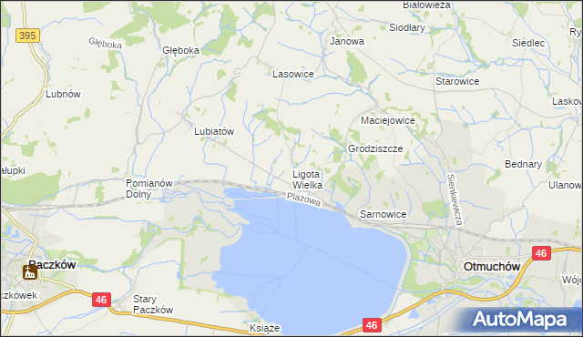 mapa Ligota Wielka gmina Otmuchów, Ligota Wielka gmina Otmuchów na mapie Targeo