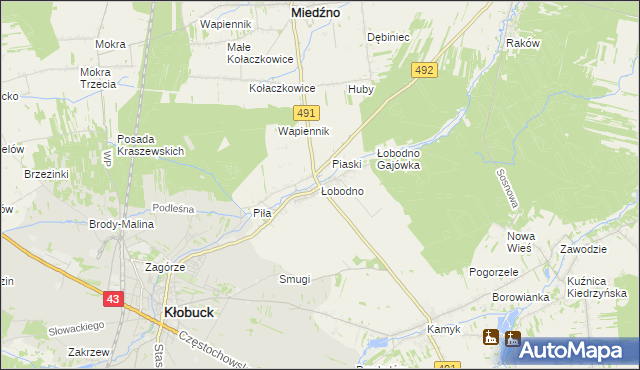 mapa Łobodno, Łobodno na mapie Targeo