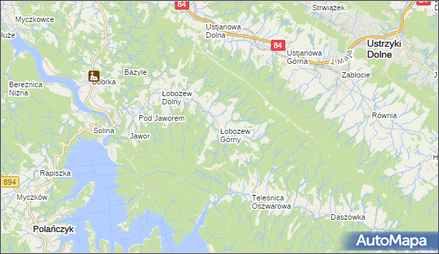 mapa Łobozew Górny, Łobozew Górny na mapie Targeo