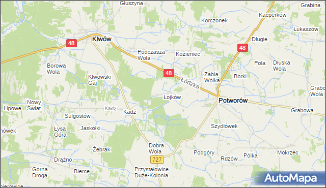 mapa Łojków, Łojków na mapie Targeo