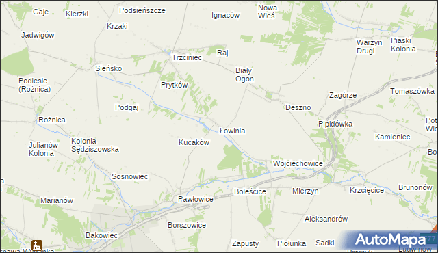 mapa Łowinia, Łowinia na mapie Targeo