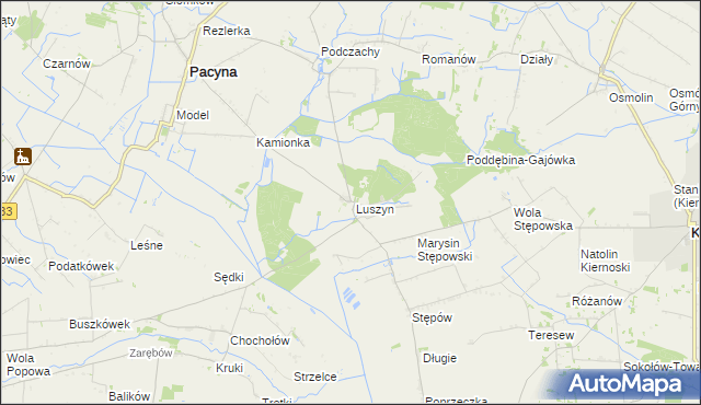 mapa Luszyn, Luszyn na mapie Targeo