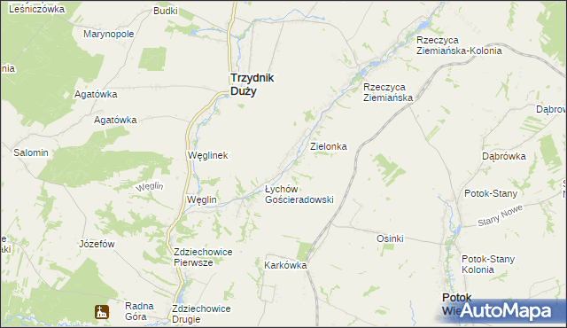 mapa Łychów Szlachecki, Łychów Szlachecki na mapie Targeo