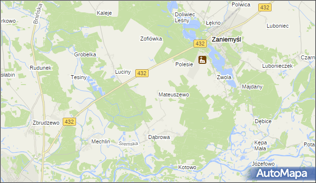 mapa Mateuszewo, Mateuszewo na mapie Targeo