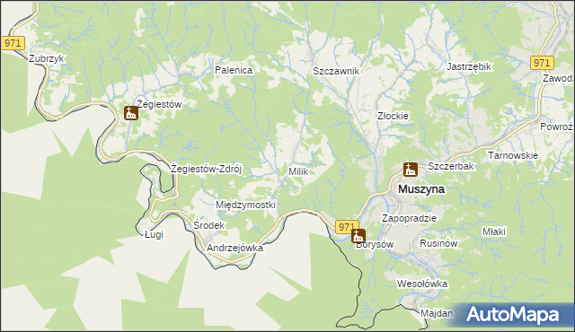 mapa Milik, Milik na mapie Targeo