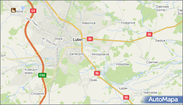 mapa Miroszowice, Miroszowice na mapie Targeo