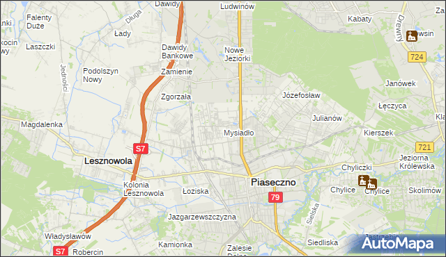 mapa Mysiadło, Mysiadło na mapie Targeo