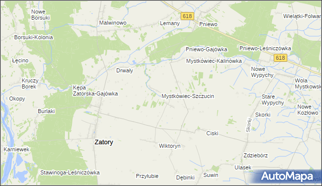 mapa Mystkówiec-Szczucin, Mystkówiec-Szczucin na mapie Targeo