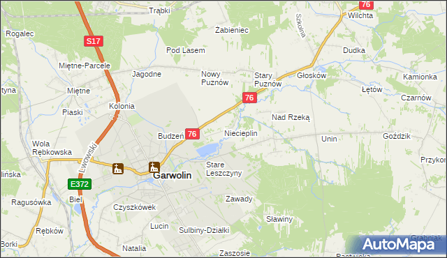 mapa Niecieplin, Niecieplin na mapie Targeo