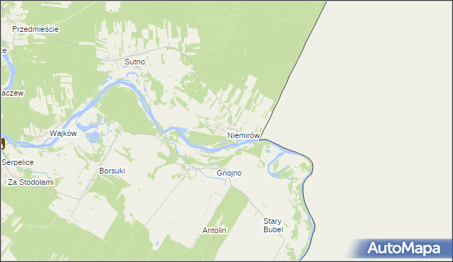 mapa Niemirów gmina Mielnik, Niemirów gmina Mielnik na mapie Targeo